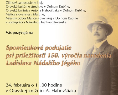 Spomienkové podujatie - 150. výročia narodenia Jégého