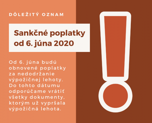 Sankčné poplatky od 6. júna 2020