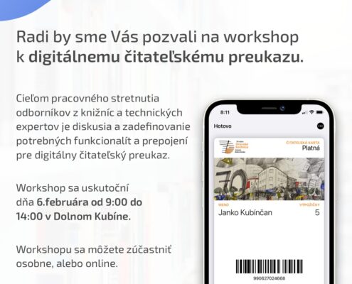Workshop k digitálnemu čitateľskému preukazu