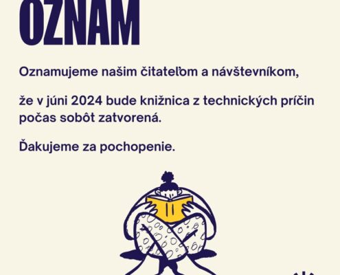 Oznam o zatvorení knižnice počas sobôt